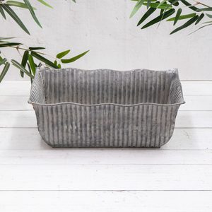 Top Selling Galvanized Handmade Best Design Whitewashed White Patina Finishing <b>Rectangle</b> Metal Galvanized Large <b>Planters</b> - Product Image 4
