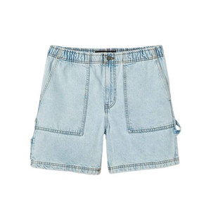 Men's Casual Denim Shorts Waterproof Eco-Friendly Quick Dry Breathable Mid Waist Stonewashed Distressed Foil Print Polyester - Product Image 3