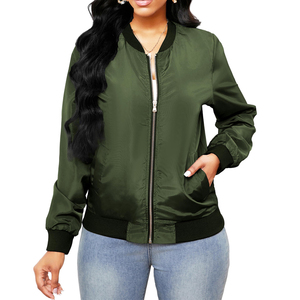 Veste en satin polyester de haute qualité pour femmes, couleur unie, mode streetwear, veste en satin décontractée pour femmes - Product Image 6