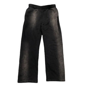 Pantalon de survêtement en coton épais pour homme, style streetwear, délavé à l'acide, avec logo personnalisé, effet soleil délavé, coupe droite décontractée, style devant plat - Product Image 6
