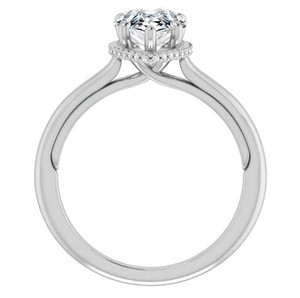Pear Cut Moissanite <b>Ring</b> 925 Sterling <b>Silver</b> White Gold Plated <b>Solitaire</b> Engagement Wedding Promise <b>Ring</b> for Women - Product Image 3