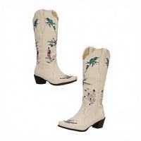 Bottes de cowboy pour homme de haute qualité avec logo personnalisé, respirantes, en cuir et tissu plastique