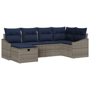 Conjunto de Sofá de Jardín de Ratán Sintético Gris con Cojín de Almacenamiento - Product Image 2