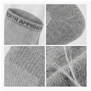 North Approach Ankle <b>Socks</b> Solid Gray Breathable Knitted for Adults Summer Casual Daily Wear - Product Image 4