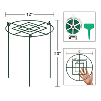 Support de plante en métal vert personnalisé grandir à travers la fonction pour les fleurs