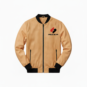 <b>Men</b>’s PU Leather Bomber <b>Jacket</b> Custom Logo Red Casual Zipper <b>Lightweight</b> Fashion Outerwear - Product Image 1