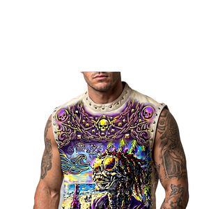 Camiseta sin mangas con estampado DTG de diamantes de imitación personalizados, 100% algodón, tela suave, estilo vintage moderno, para un uso cómodo unisex. - Product Image 6