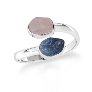 Bague pour homme en or rose avec Morganite naturelle et saphir bleu, sertissage clos, style classique, cadeau de fête, lot de 6 - Product Image 1
