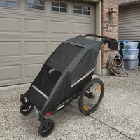Remolque de Bicicleta Plegable TC-2024S con Toldo para Cochecito de Bebé, Marco de Aluminio, Diseño Ligero, Cinturón de Seguridad