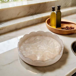 Plateau de service rond en résine de luxe pour salle de bain et cuisine, compatible lave-vaisselle, capacité >501ml - Product Image 5