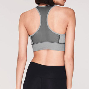 Woman's Open Back Racer back Sports Bra <b>Mesh</b> Quick Dry Yoga Running Fitness Workout <b>Crop</b> <b>Top</b> Breathable Gym wear Active-wear - Product Image 2