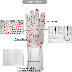 Gants d'escrime professionnels pour hommes, protection durable, poignée élastique, manchettes respirantes, confortables, pour l'entraînement à l'escrime - Product Image 2