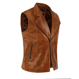 Chalecos de Cuero sin Mangas para Hombre, Tallas Grandes, a la Moda, Transpirables, de Secado Rápido, para Motocicleta, de Piel Vacuna - Product Image 3