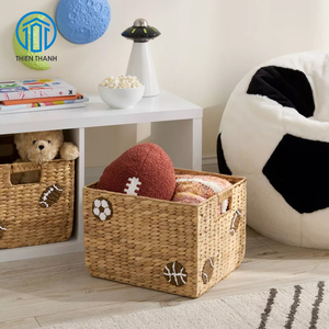 Panier de rangement sportif en jacinthe d'eau tressé fait main pour le football, le basketball, les jouets d'enfants, l'organisation de la chambre d'enfant, vente en gros - Product Image 2