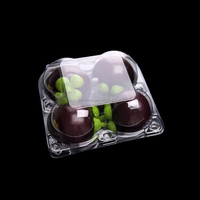 Conteneurs d'emballage de fruits en plastique recyclé PET carré personnalisés pour mangoustan pour orange fraise raisin et plus