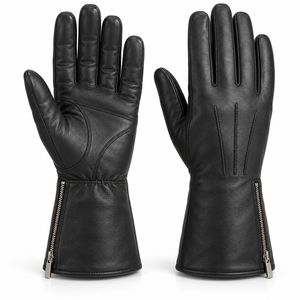 Guantes de Invierno Rojo Óxido con Aspecto de Cuero, con Botones y Correa en el Puño, Colección al por Mayor de Accesorios de Moda Personalizados para Venta Minorista - Product Image 2
