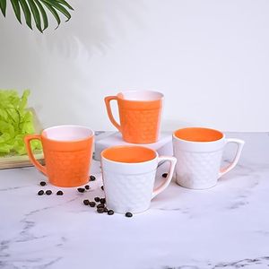 ชุดถ้วยชาเซรามิกสองสี ส้มและขาว จำนวน 6 ใบ - Product Image 2
