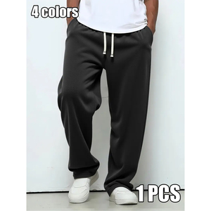 Pantalon de jogging cargo en molleton épais pour homme, multi-poches, style streetwear ample, en coton, personnalisable - Product Image 2
