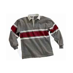 Camiseta de Manga Larga con Logotipo Personalizado de Alta Calidad, Transpirable, con Cuello a Rayas Estilo Rugby para Hombre, Teñido Liso, Impresión Digital - Product Image 5