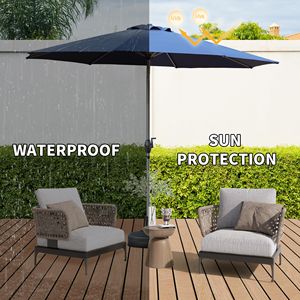 Ombrellone da Patio da 3 Metri con Manovella Inclinabile a Pulsante, Protezione UV e Impermeabile, per Tavoli da Esterno e Basi per Ombrelloni da Mercato - Product Image 2