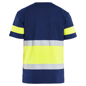 OEM Custom Made Safety Workwear Men's High Vis Safety T Shirt Reflective Worker Short Sleeve Construction T-Shirts - Product Image 5