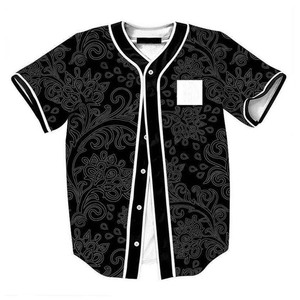 Maillot de baseball à manches courtes personnalisable, Spandex/Coton 220g, impression par transfert thermique, taille plus, unisexe adulte, service OEM - Product Image 1