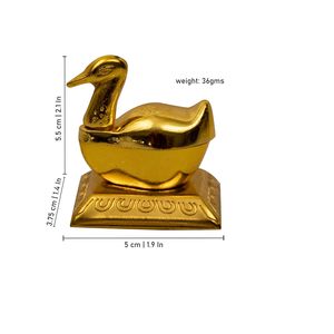 Caja de Latón para Kumkum Pooja con Tapa de Pato/Cisne, Accesorios Tradicionales para Puja, Roli, Chawal, Sindoor, Dabbi, Haldi, Chandan, Kumkum Dani - Product Image 5