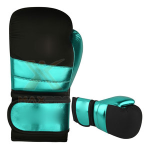 Gants de boxe d'entraînement en cuir véritable avec logo personnalisé, à doigts entiers, anti-humidité, fermeture auto-agrippante, pour jeunes, unisexe - Product Image 1