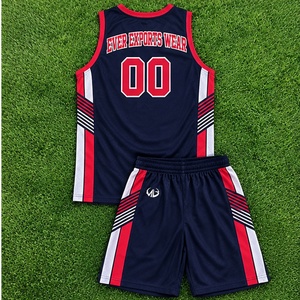 Conjunto de Camiseta y Pantalones Cortos de Baloncesto Rojo, Blanco y Azul Marino de Buena Calidad, Uniforme de Equipo Personalizado, Ropa Deportiva de Baloncesto al por Mayor - Product Image 3