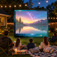 Écran de cinéma gonflable géant commercial personnalisé pour l'extérieur avec projecteur pour événements, fêtes et locations en plein air