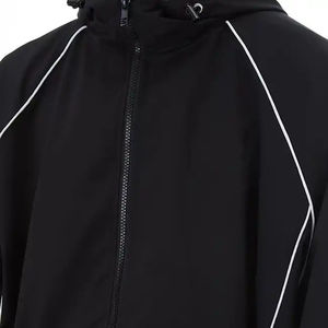 Conjunto de chándal cortavientos de color sólido para hombre, de alta calidad, 100% nailon, impermeable y ligero. - Product Image 3