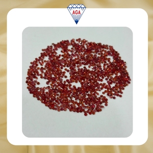 Zafiro Rojo Anaranjado Natural de la Mejor Calidad, Corte Redondo de Diamante de 2 mm, Calibrado, Tailandia, Grado de Joyería Fina AAAA - Product Image 2