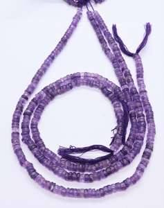 Cuentas lisas de amatista africana natural de 5-6 mm, forma de llanta, color púrpura, 13 pulgadas, cuentas de amatista para joyería. - Product Image 2