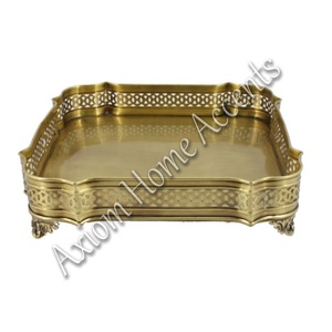 AXIOM ถาดเสิร์ฟอาหารทองเหลืองขัดเงาพร้อมอุปกรณ์ตกแต่งโต๊ะอาหารสำหรับเทศกาลคริสต์มาส - Product Image 5