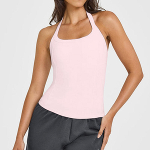 เสื้อกล้ามเปิดหลังสวยๆ สำหรับผู้หญิง รุ่นใหม่ล่าสุด มีบราในตัว ผ้าฝ้าย 100% เหมาะสำหรับออกกำลังกาย โยคะ ราคาถูก ขายส่ง - Product Image 4