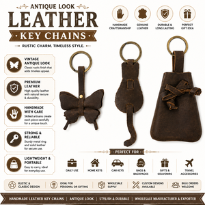 Llaveros de Cuero Hechos a Mano con Aspecto Antiguo, Llaveros de Cuero Vintage, Porta Llaves Rústicos, Accesorios de Regalo - Product Image 6