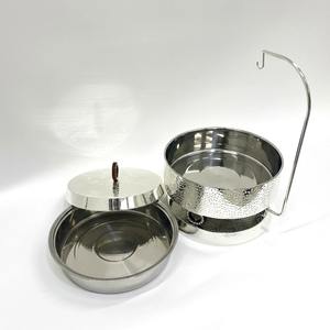 Plat chauffant rond en acier inoxydable antiadhésif de qualité supérieure, moderne et durable, avec couvercle, lavage à la main uniquement - Product Image 2