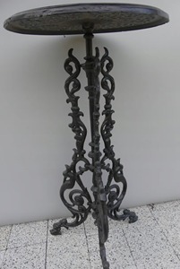 Mesa de Centro Tradicional de Hierro Forjado con Diseño Decorativo de Espirales, Mueble de Sala de Estar Estilo Antiguo - Product Image 4