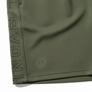 Men's Olive Green Quick Dry Shorts Mid Waist <b>Elastic</b> Waist Solid Color Casual Woven Fabric 100% Polyester Canvas - Product Image 2