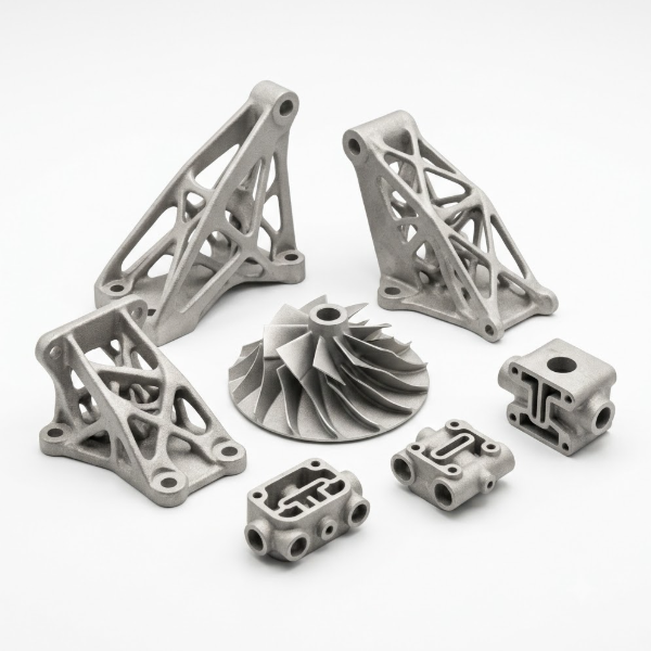 HuanYa High Precision Lightweight Metal 3D Printing Service for Topologically Optimized Aluminum Alloy Aerospace Brackets
