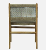 Chaise de salle à manger moderne en bois avec assise et dossier en corde de jute, design scandinave, pliable, mobilier pour la maison