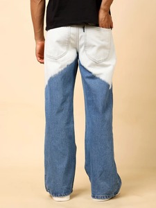 Jeans en denim bleu authentiques, faits à la main par des artisans, style décontracté, coupe ample, écologiques, déchirés - Product Image 2