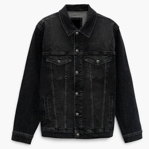 Custom Acid Wash Denim <b>Jacket</b> Unisex Street Wear <b>Trucker</b> Raw Edge Heavyweight Denim <b>Jacket</b> Streetwear Jean Coat - Product Image 2