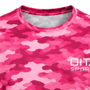 <b>Pink</b> Camo <b>T</b> <b>Shirt</b> <b>Men</b> Short Sleeve Crew Neck Camouflage Printed Sports Training Fitness Gym Workout Performance Athletic Wear - Product Image 5