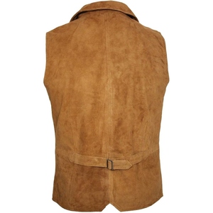 Chaleco de Motocicleta para Hombre en Cuero de Cabra Genuino con un Corte Tradicional Diseñado para Comodidad en el Uso Diario - Product Image 5