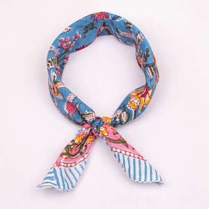 Fashion Floral Square Cotton Breathable Scarf Multifunctional Winter Spring Summer Style Blue <b>Pink</b> Patterned Neck <b>Wrap</b> - Product Image 5