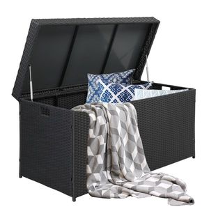 Pratica e Semplice Scatola Portaoggetti da Esterno in Rattan Nera con Quattro Scomparti - Product Image 2