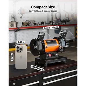Polisseuse de banc à vitesse réglable 8300-10600 tr/min avec meuleuses à fibres de laine pour polissage et lustrage 10 pouces - Product Image 5
