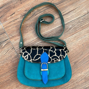 Bolso de mano de cuero de gamuza reciclada con estampado de animales para mujer, bolso de hombro de varios usos con estilo, novedad - Product Image 3