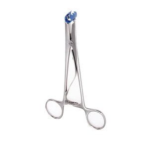 Pince médicale en acier inoxydable à embout en silicone atraumatique, avec poignée annulaire manuelle, pour pansements et tampons - Product Image 4